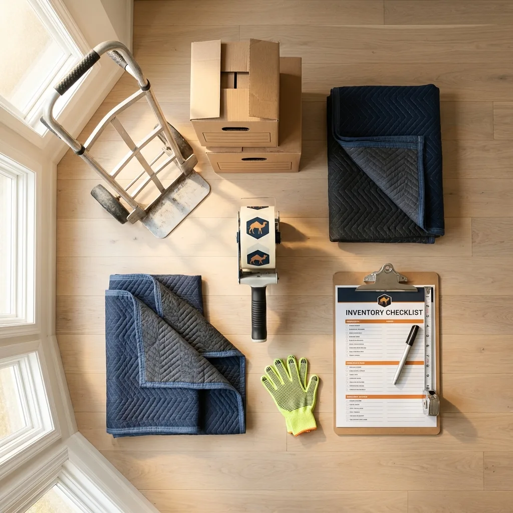 Professional moving supplies and packing materials layout for McAlester residential relocations